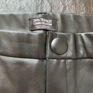 Zara Teen faux leather legging with button and zip